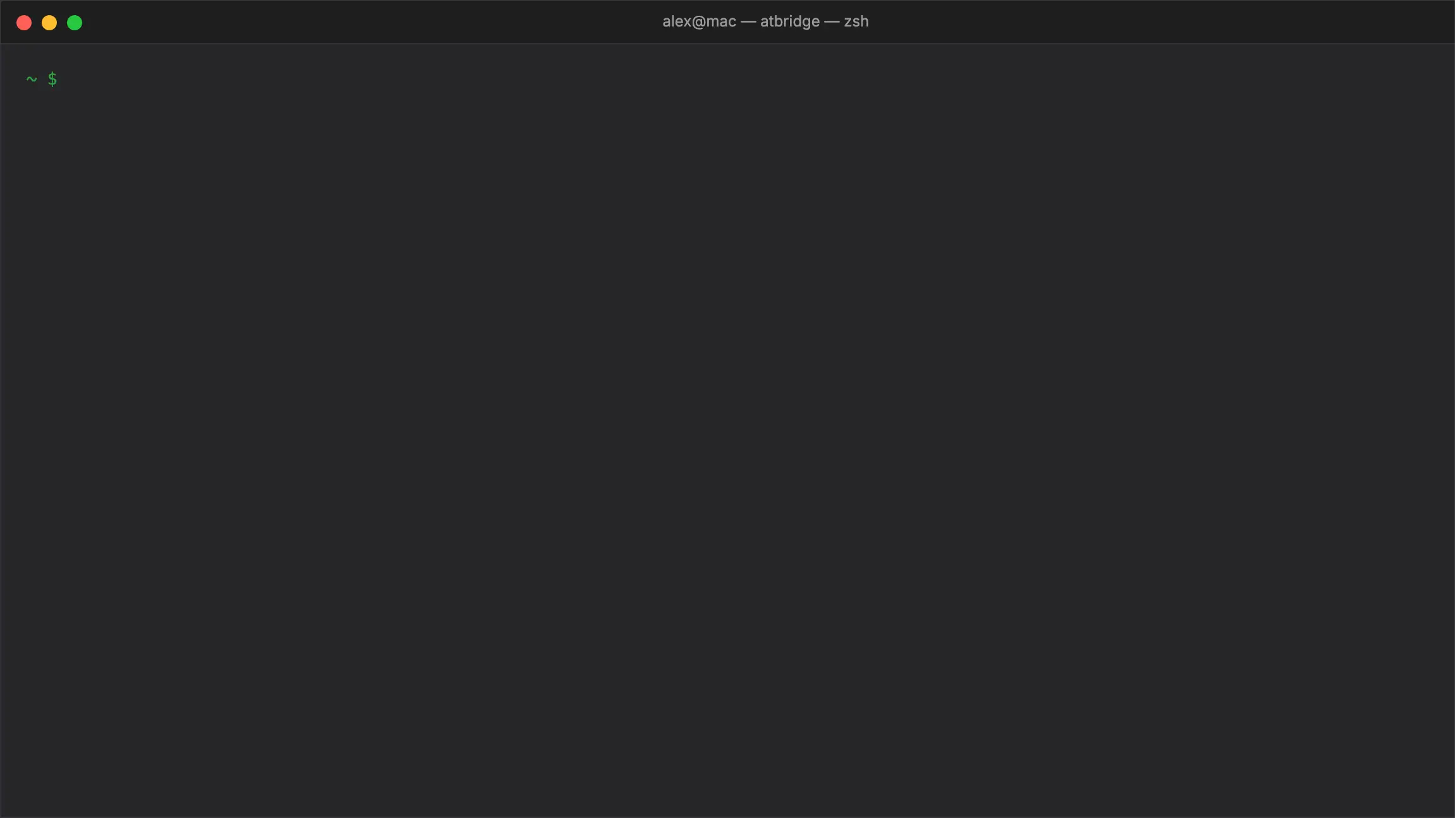 A terminal shows a user's shell script and cron job driving atbridge to archive newsletters and forward invoices automatically.