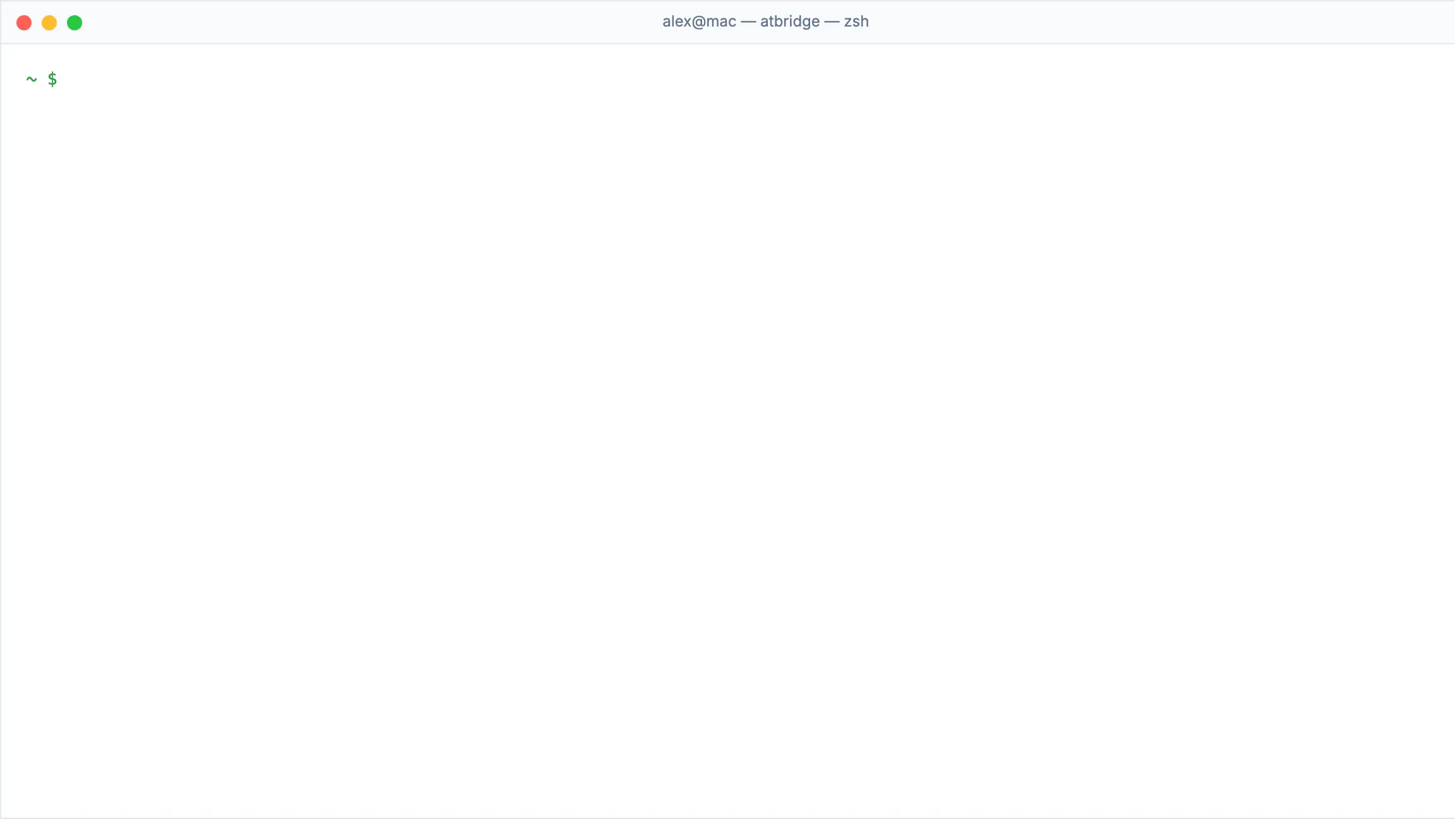 atbridge from a terminal: CLI commands search mail across accounts, show a message, and forward it — output as plain text or JSON.